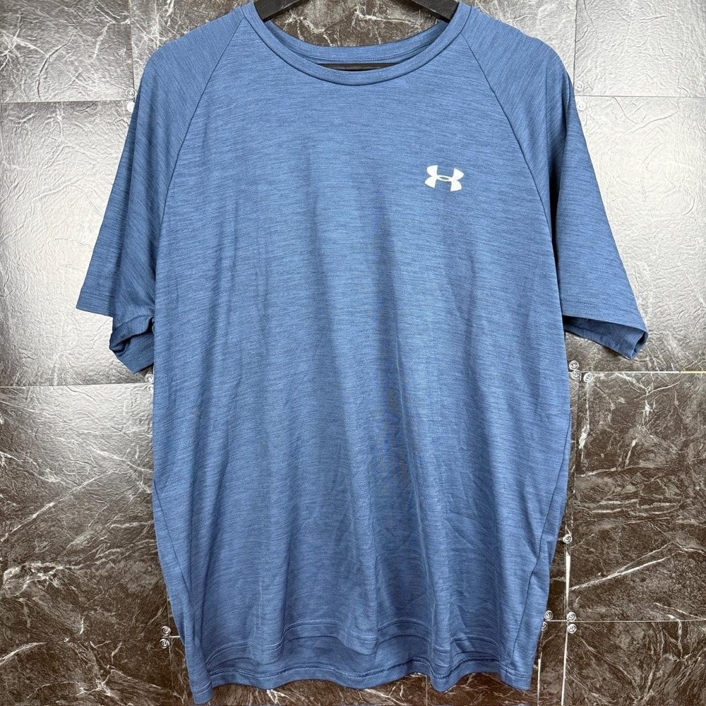 Under Armour Blue Heat Tech Retro Running Train Shirt XL